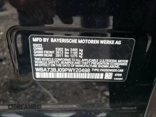 2023 BMW 5 Series 540i xDrive with VIN WBA73BJ09PWY20498, listed as a Copart auction lot 68099554 with 12,185 mi miles and Salvage Title. Bid and sale history available at carsss.com. Image 12.