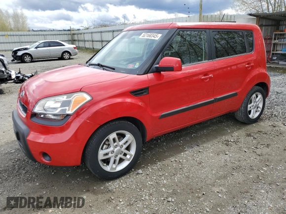 2011 Kia Soul + with VIN KNDJT2A25B7343825, listed as a Copart auction lot 52168345 with 117,204 mi miles and Salvage Title. Bid and sale history available at carsss.com. Image 1.