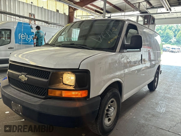 2015 Chevrolet Express Cargo with VIN 1GCWGFCF1F1160108, listed as a IAAI auction lot 42727390 with 123,035 mi miles and . Bid and sale history available at DreamBid. Image 19.