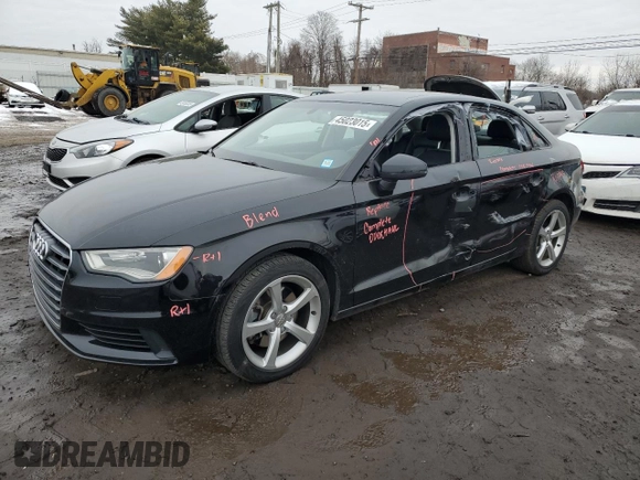 2015 Audi A3 1.8T Premium with VIN WAUACGFF0F1009667, listed as a Copart auction lot 45023015 with 104,128 mi miles and Salvage Title. Bid and sale history available at carsss.com. Image 1.
