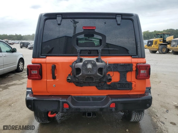 2018 Jeep Wrangler Unlimited Rubicon with VIN 1C4HJXFG7JW215015, listed as a Copart auction lot 66913594 with 59,288 mi miles and Salvage Title. Bid and sale history available at carsss.com. Image 6.