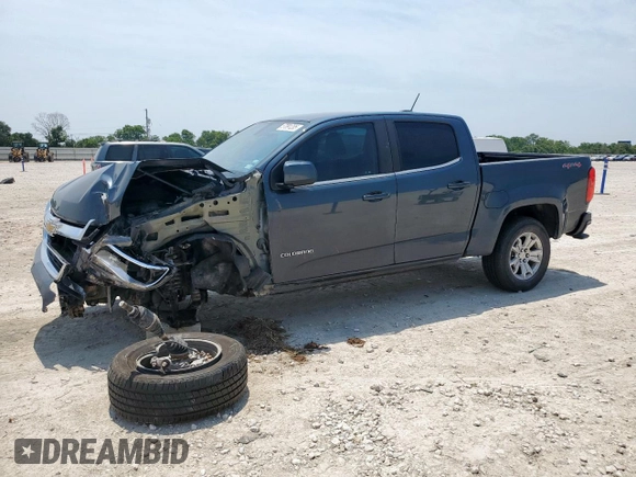 2020 Chevrolet Colorado 4WD LT with VIN 1GCGTCEN2L1102779, listed as a Copart auction lot 57091205 with 95,150 mi miles and Salvage title. Bid and sale history available at DreamBid. Image 1.