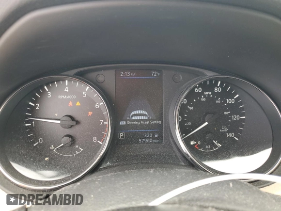 2020 Nissan Rogue S with VIN 5N1AT2MT2LC769769, listed as a Copart auction lot 57358605 with 57,960 mi miles and Salvage title. Bid and sale history available at DreamBid. Image 9.