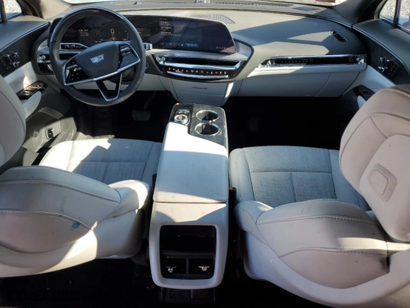 2023 Cadillac LYRIQ RWD Luxury with VIN 1GYKPMRK0PZ001018, listed as a Copart auction lot 49693935 with 47,881 mi miles and Salvage Title. Bid and sale history available at carsss.com. Image 8.