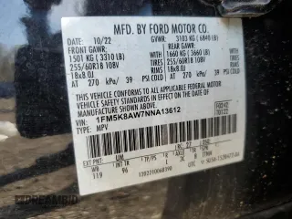 2022 Ford Police Interceptor Utility z VIN 1FM5K8AW7NNA13612, wystawiony jako Copart lot #53203665 z przebiegiem 25 686 mil mil oraz Tytuł czysty. Historia ofert i sprzedaży dostępna na DreamBid. Obrazek 14.