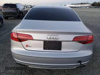 2015 Audi S8 with VIN WAUK2AFD6FN011936, listed as a Copart auction lot 41606215 with 40,260 mi miles and Salvage Title. Bid and sale history available at carsss.com. Image 6.