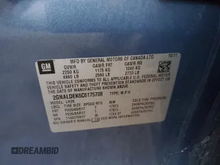 2012 Chevrolet Equinox 1LT z VIN 2GNALDEK6C6175708, wystawiony jako Copart lot #80215844 z przebiegiem 150 744 mil mil oraz Szkoda całkowita • Salvage title. Historia ofert i sprzedaży dostępna na DreamBid. Obrazek 12.