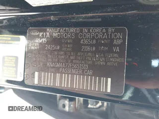 2015 Kia Optima LX z VIN KNAGM4A77F5651513, wystawiony jako IAAI lot #42385705 z przebiegiem 144 111 mil mil oraz . Historia ofert i sprzedaży dostępna na DreamBid. Obrazek 9.