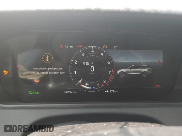 2019 Land Rover Range Rover Velar R-Dynamic SE with VIN SALYL2FV7KA232108, listed as a Copart auction lot 59730115 with 40,932 mi miles and Salvage title. Bid and sale history available at DreamBid. Image 9.