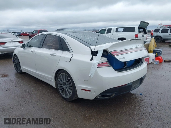 2014 Lincoln MKZ with VIN 3LN6L2GK2ER804677, listed as a IAAI auction lot 41553543 with 123,661 mi miles. Bid and sale history available at carsss.com. Image 3.