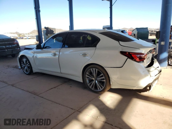 2024 Infiniti Q50 Sensory с VIN JN1EV7CP7RM600127, выставлен на аукционе Copart как лот 84673804 с пробегом 5 150 миль миль и Списание • Salvage title. История ставок и продаж доступна на DreamBid. Изображение 2.