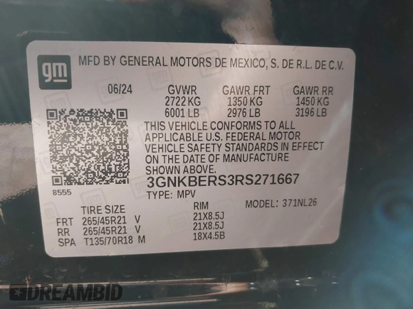 2024 Chevrolet Blazer RS z VIN 3GNKBERS3RS271667, wystawiony jako IAAI lot #41702013 z przebiegiem Nie podano mil oraz . Historia ofert i sprzedaży dostępna na DreamBid. Obrazek 9.
