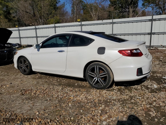 2014 Honda Accord Coupe EX-L with VIN 1HGCT1B86EA003811, listed as a Copart auction lot 43757245 with 105,604 mi miles and Salvage Title. Bid and sale history available at carsss.com. Image 2.