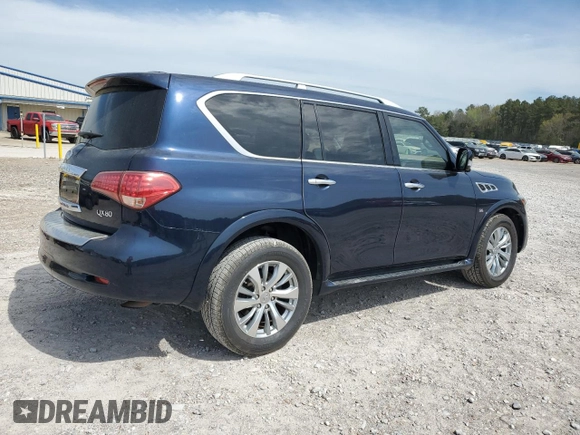 2017 Infiniti QX80 with VIN JN8AZ2NF8H9644229, listed as a Copart auction lot 50521545 with 141,122 mi miles and Salvage Title. Bid and sale history available at carsss.com. Image 3.