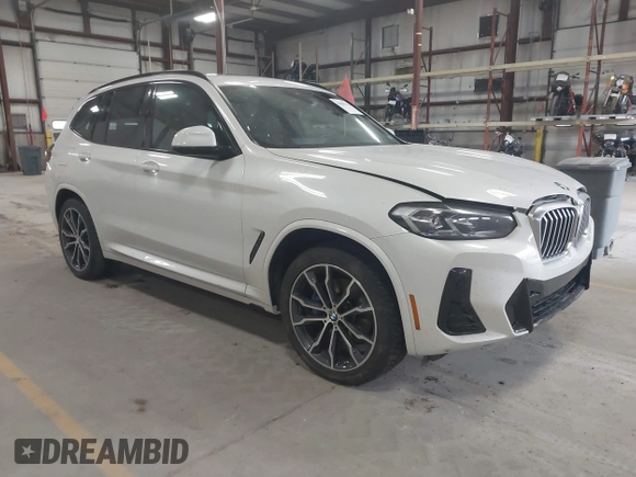 2022 BMW X3 xDrive30i with VIN 5UX53DP02N9K40520, listed as a IAAI auction lot 42086111 with 20,995 mi miles and . Bid and sale history available at DreamBid. Image 1.