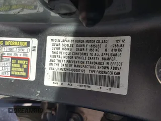 2013 Honda Insight EX with VIN JHMZE2H74DS002123, listed as a IAAI auction lot 42204860 with 279,376 mi miles and . Bid and sale history available at DreamBid. Image 9.