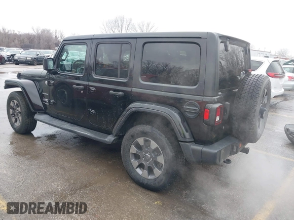 2018 Jeep Wrangler Unlimited Sahara z VIN 1C4HJXEN6JW332956, wystawiony jako IAAI lot #41477681 z przebiegiem 97 446 mil mil oraz . Historia ofert i sprzedaży dostępna na DreamBid. Obrazek 3.