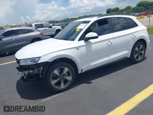 2020 Audi Q5 Premium with VIN WA1ANAFY4L2106527, listed as a IAAI auction lot 42451913 with 93,750 mi miles and . Bid and sale history available at DreamBid. Image 2.