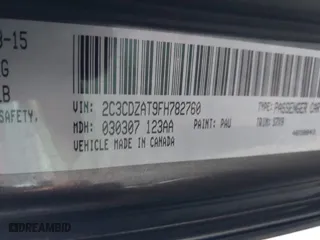 2015 Dodge Challenger R/T with VIN 2C3CDZAT9FH782760, listed as a IAAI auction lot 41531276 with 76,957 mi miles. Bid and sale history available at carsss.com. Image 9.