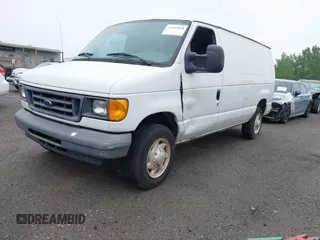 2007 Ford Econoline Cargo Commercial with VIN 1FTNE24W57DB33258, listed as a IAAI auction lot 42393068 with 152,700 mi miles and . Bid and sale history available at DreamBid. Image 2.