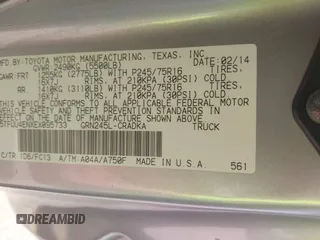 2014 Toyota Tacoma with VIN 5TFUU4ENXEX095733, listed as a IAAI auction lot 41698831 with Not Provided miles. Bid and sale history available at carsss.com. Image 9.
