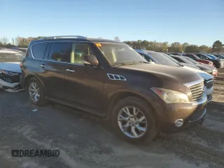 2013 Infiniti QX56 with VIN JN8AZ2NE8D9041170, listed as a Copart auction lot 80662124 with 168,539 mi miles and Clean Title. Bid and sale history available at carsss.com. Image 4.