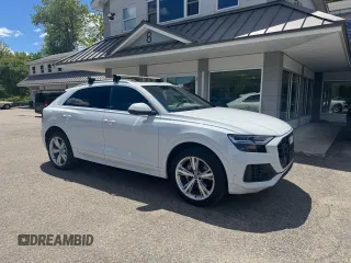 2019 Audi Q8 Premium Plus z VIN WA1BVAF15KD028897, wystawiony jako Copart lot #58662265 z przebiegiem 108 105 mil mil oraz Tytuł czysty. Historia ofert i sprzedaży dostępna na DreamBid. Obrazek 1.