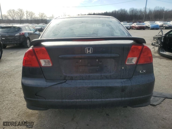 2004 Honda Civic LX with VIN 2HGES16604H621016, listed as a Copart auction lot 47303005 with 195,038 mi miles and Clean Title. Bid and sale history available at carsss.com. Image 6.