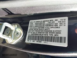 2013 Acura RDX with VIN 5J8TB3H31DL011473, listed as a IAAI auction lot 41808584 with 1 mi miles. Bid and sale history available at carsss.com. Image 9.