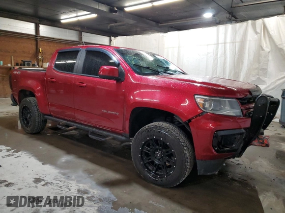 2021 Chevrolet Colorado 4WD Work Truck with VIN 1GCGTBEN9M1142692, listed as a Copart auction lot 51761695 with 75,374 mi miles and Salvage title. Bid and sale history available at DreamBid. Image 4.