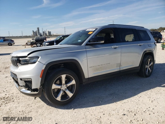 2021 Jeep Grand Cherokee L Limited with VIN 1C4RJKBG9M8102107, listed as a Copart auction lot 46957745 with 35,571 mi miles and Salvage Title. Bid and sale history available at carsss.com. Image 1.