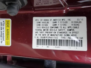 2015 Acura TLX with VIN 19UUB1F30FA017002, listed as a Copart auction lot 50448195 with 168,332 mi miles and Salvage Title. Bid and sale history available at carsss.com. Image 14.