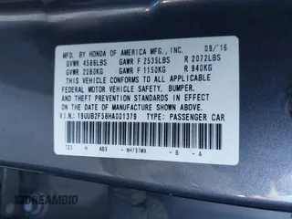 2017 Acura TLX V6 w/Technology Pkg with VIN 19UUB2F58HA001379, listed as a IAAI auction lot 41403818 with 100,512 mi miles. Bid and sale history available at carsss.com. Image 9.