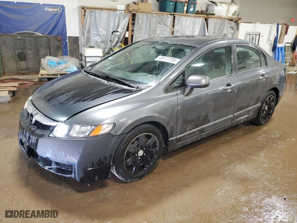 2010 Honda Civic Sdn LX with VIN 19XFA1F55AE077164, listed as a Copart auction lot 48472785 with 163,950 mi miles and Salvage Title. Bid and sale history available at carsss.com. Image 1.