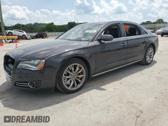 2011 Audi A8 with VIN WAURVAFD2BN004871, listed as a Copart auction lot 55208355 with 167,356 mi miles and Salvage title. Bid and sale history available at DreamBid. Image 1.