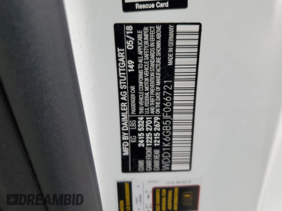 2018 Mercedes-Benz E-Class E 400 with VIN WDD1K6GB5JF066721, listed as a Copart auction lot 38512324 with 0 mi miles. Bid and sale history available at carsss.com. Image 12.