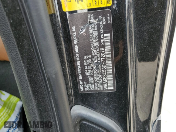 2013 BMW 3 Series 328i with VIN WBAKE3C53DE772078, listed as a Copart auction lot 76229334 with Not Provided miles and Non Repairable. Bid and sale history available at DreamBid. Image 13.