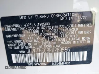 2023 Subaru Crosstrek Special Sports z VIN JF2GTHSC8PH289556, wystawiony jako IAAI lot #41645436 z przebiegiem 17 338 mil mil oraz . Historia ofert i sprzedaży dostępna na DreamBid. Obrazek 9.