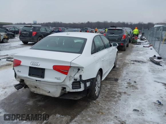 2015 Audi A4 Premium with VIN WAUBFAFL6FN014508, listed as a IAAI auction lot 41547104 with 137,491 mi miles. Bid and sale history available at carsss.com. Image 4.