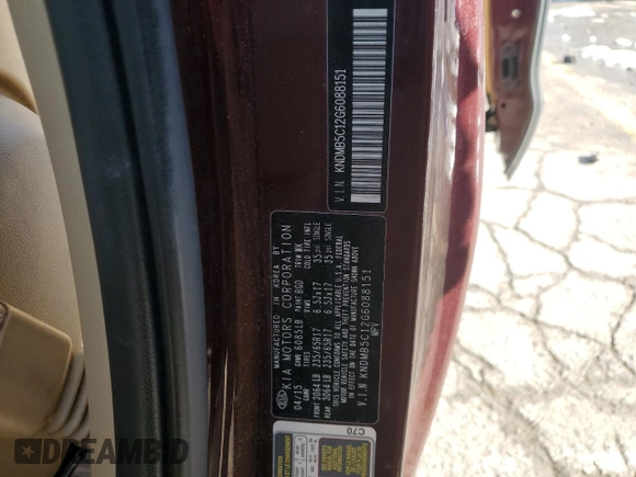 2016 Kia Sedona LX with VIN KNDMB5C12G6088151, listed as a Copart auction lot 89132135 with 139,590 mi miles and Salvage Title. Bid and sale history available at DreamBid. Image 15.