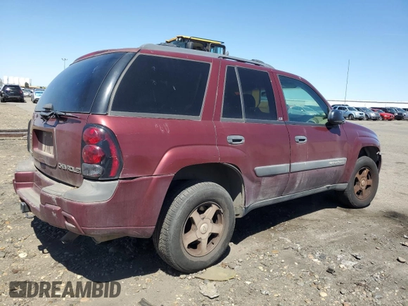 2004 Chevrolet TrailBlazer LS with VIN 1GNDT13S342444373, listed as a Copart auction lot 55796795 with 209,120 mi miles and Salvage Title. Bid and sale history available at DreamBid. Image 3.