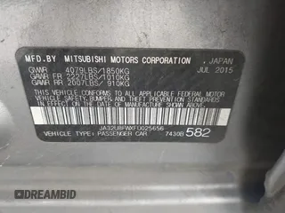 2015 Mitsubishi Lancer GT with VIN JA32U8FWXFU025656, listed as a IAAI auction lot 41482098 with 295,626 mi miles. Bid and sale history available at carsss.com. Image 9.
