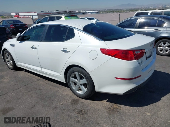 2015 Kia Optima LX with VIN KNAGM4A75F5659092, listed as a IAAI auction lot 42048013 with 191,446 mi miles. Bid and sale history available at carsss.com. Image 3.
