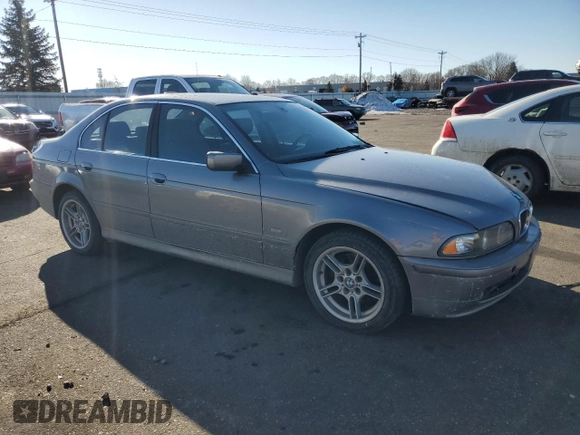 2002 BMW 5 Series 530i with VIN WBADT53402CE93491, listed as a Copart auction lot 42338765 with 0 mi miles and Salvage Title. Bid and sale history available at carsss.com. Image 4.
