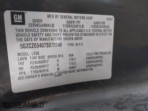 2007 Saturn VUE V6 z VIN 5GZCZ63407S878948, wystawiony jako IAAI lot #42307430 z przebiegiem 119 443 mil mil oraz . Historia ofert i sprzedaży dostępna na DreamBid. Obrazek 9.