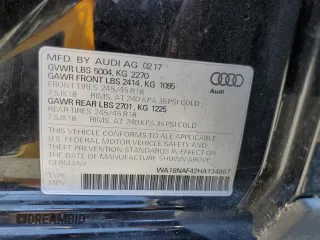 2017 Audi allroad Premium Plus with VIN WA18NAF42HA134867, listed as a Copart auction lot 44136124 with 45,264 mi miles. Bid and sale history available at carsss.com. Image 12.