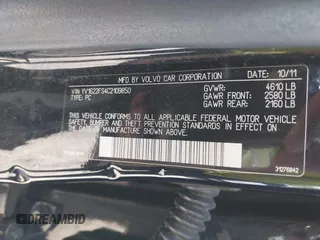 2012 Volvo S60 T5 with VIN YV1622FS4C2109850, listed as a IAAI auction lot 42594576 with 167,546 mi miles and . Bid and sale history available at DreamBid. Image 9.