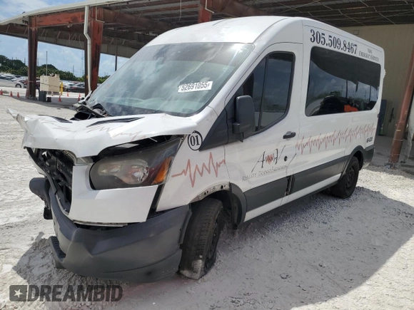 2017 Ford Transit XL z VIN 1FMZK1CM4HKA74121, wystawiony jako Copart lot #52691055 z przebiegiem 335 470 mil mil oraz Szkoda całkowita • Salvage title. Historia ofert i sprzedaży dostępna na DreamBid. Obrazek 1.