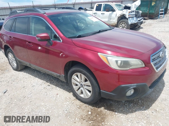 2015 Subaru Outback Premium with VIN 4S4BSBHC9F3290626, listed as a IAAI auction lot 42648977 with 253,715 mi miles and . Bid and sale history available at DreamBid. Image 1.