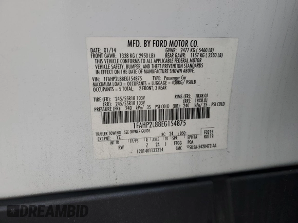 2014 Ford Police Interceptor с VIN 1FAHP2L88EG154875, выставлен на аукционе Copart как лот 41729005 с пробегом 96 129 миль миль и Списание • Salvage title. История ставок и продаж доступна на DreamBid. Изображение 13.